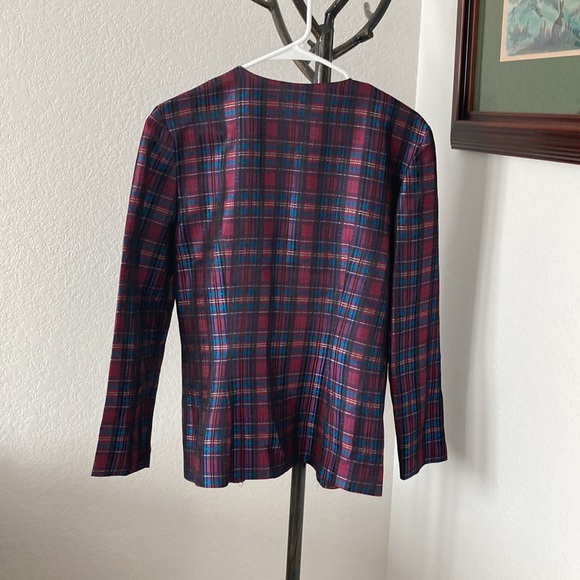 Talbots Depeche Vintage Plaid Blazer Size 10 - Picture 9 of 12